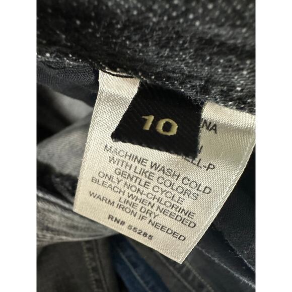 Express Black Wash Stella Skinny Denim Jeans Distressed Mid Rise Women Size 10 - Picture 8 of 10